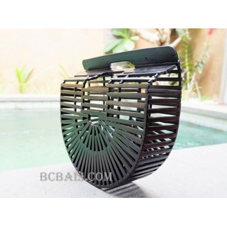 new bamboo handbags fan black  color